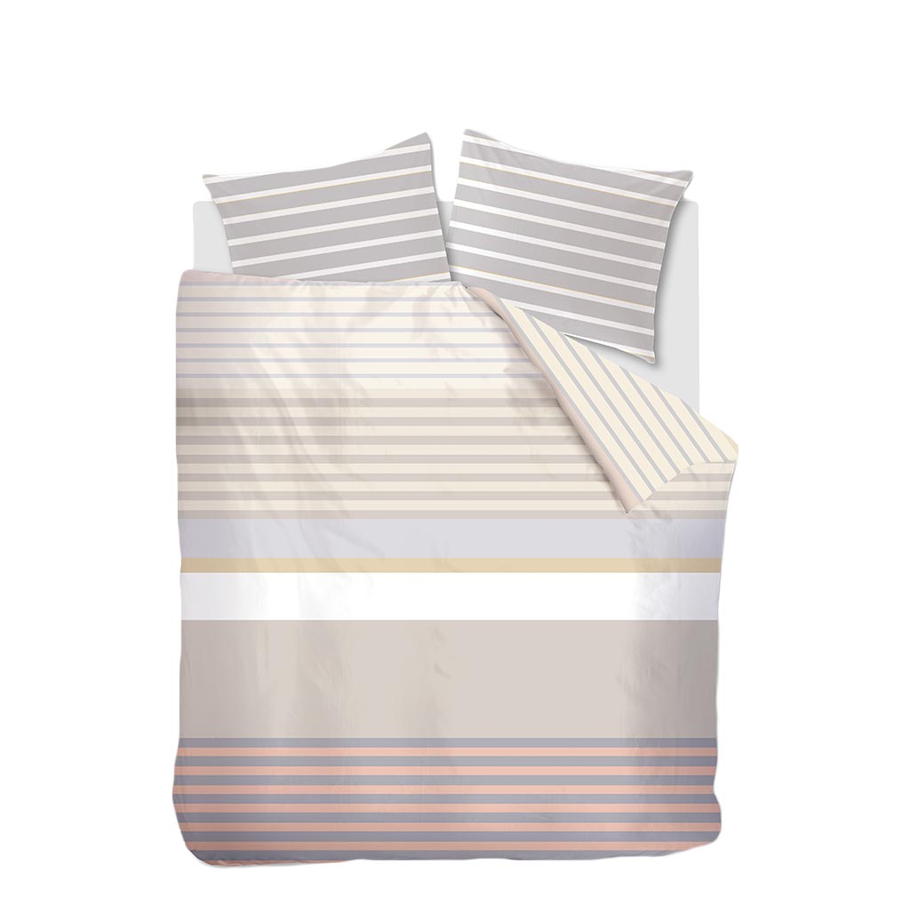 Infinity duvet cover sand on an Auping bed